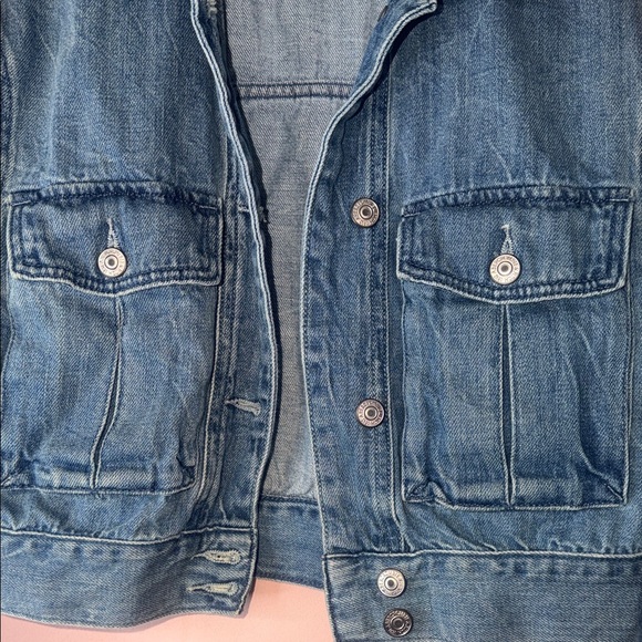 Abercrombie & Fitch Blue Cropped Denim Jacket - Picture 3 of 5